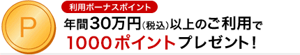 ���p�{�[�i�X�|�C���g�N��30���~�ȏ�̂����p��200�|�C���g�v���[���g�I
