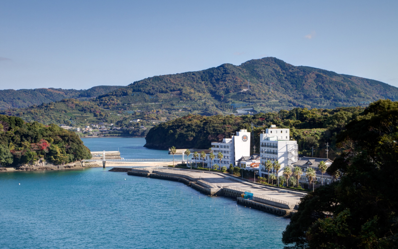 画像：目の前に広がる穏やかな不知火海の海と空