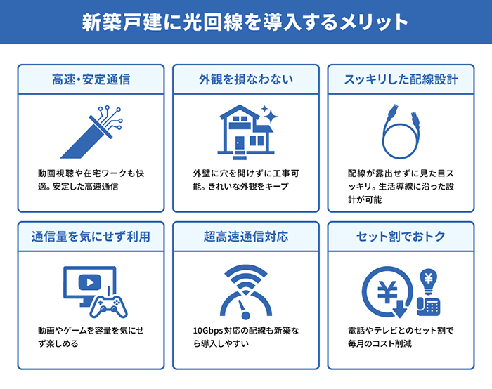 新築戸建に光回線を導入するメリット