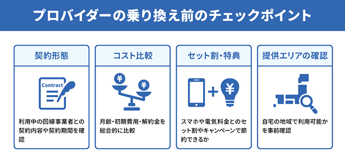 プロバイダー乗り換え前のチェックポイント