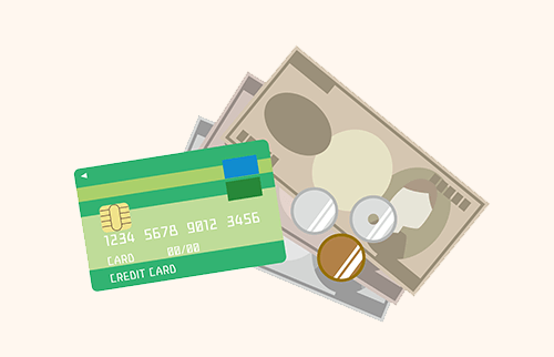 お金とクレジットカードのイメージ