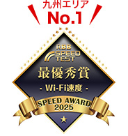 Wi-Fi
							速度の部（スマートフォンによるWi-Fi接続）回線事業者（契約プラン）部門
							九州・沖縄で最優秀