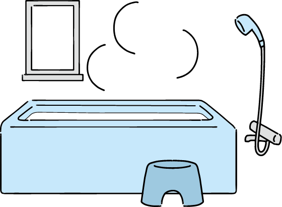 画像:40℃のお湯に20分浸かる