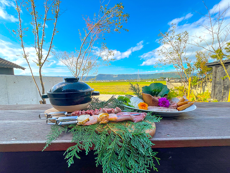 画像：隠れ茶房茶蔵カフェ阿蘇店絶景BBQ