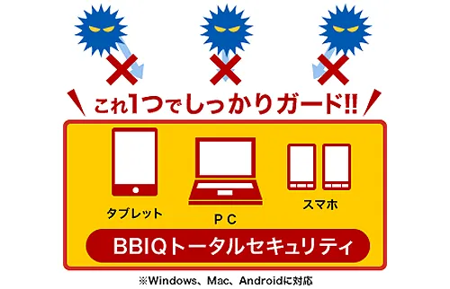 無料でマルチデバイス対応のセキュリティのイメージ