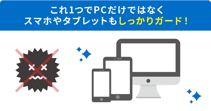 これ1つでPCだけではなくスマホやタブレットもしっかりガード!